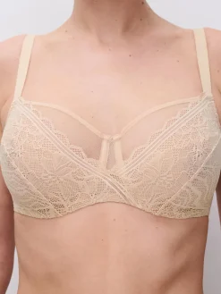 Chantelle EasyFeel Floral Touch Niet voorgevormde Beugel BH - Goudkleurig Beige