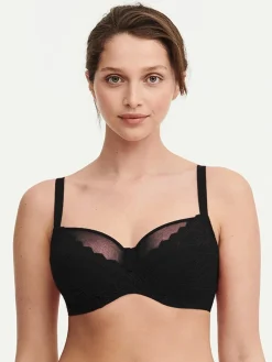 Chantelle EasyFeel Floral Touch Niet voorgevormde Beugel BH - Zwart