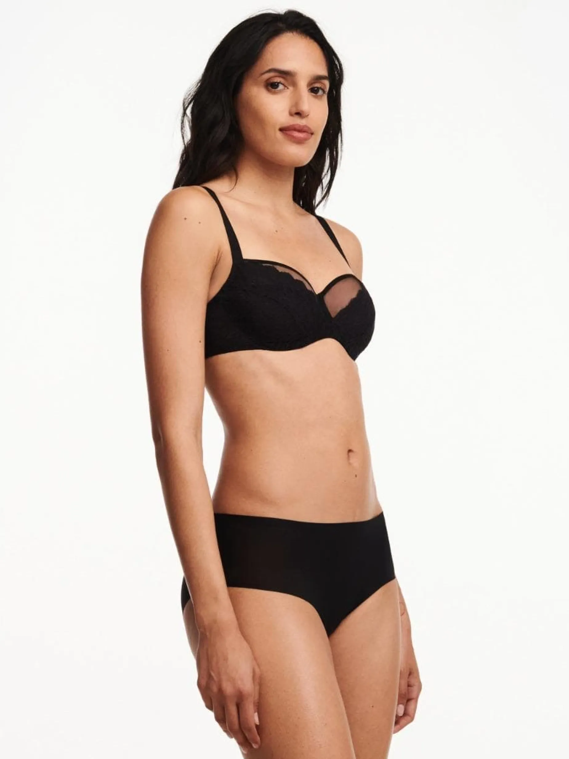 Chantelle EasyFeel Floral Touch Niet voorgevormde Beugel BH - Zwart