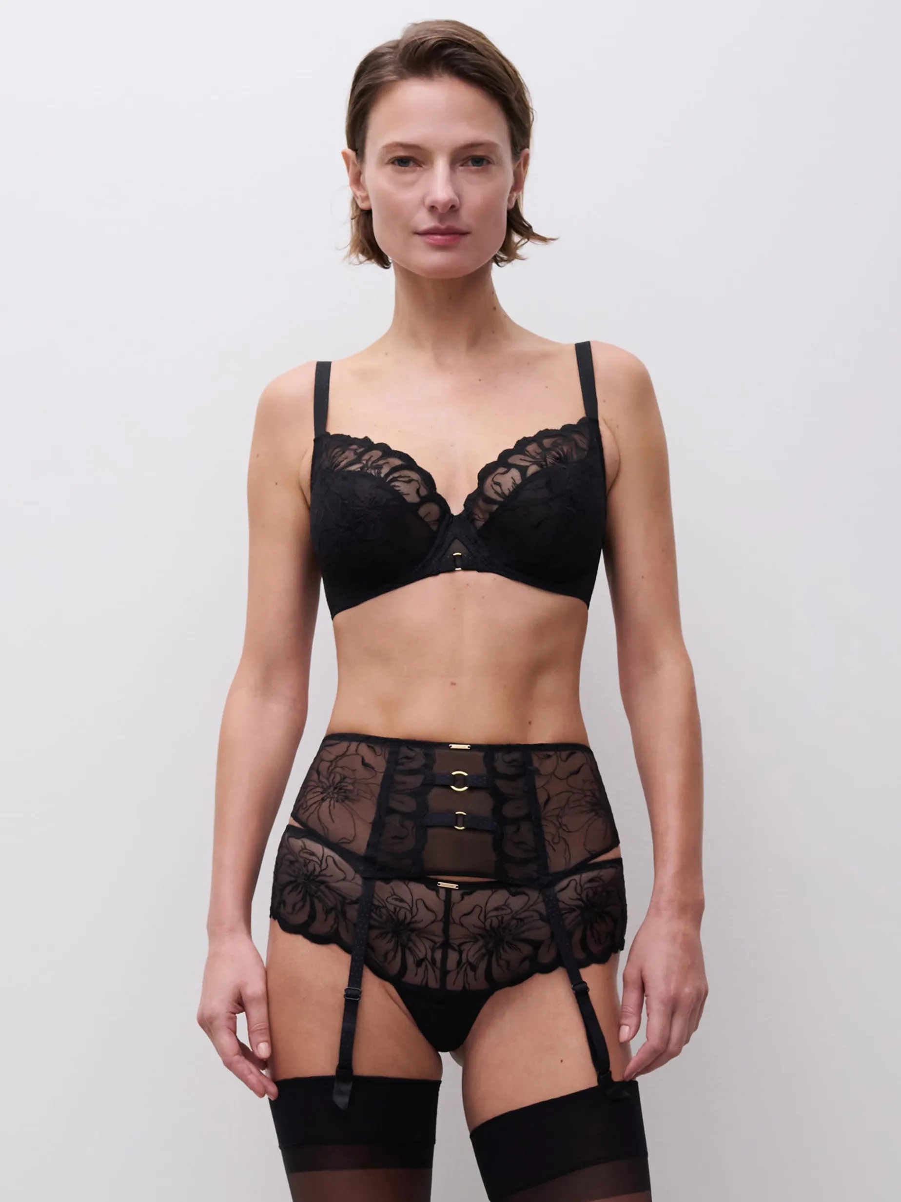 Chantelle FLEURS Niet voorgevormde Beugel BH - Zwart