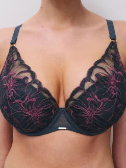 Chantelle FLEURS SIGNATURE Niet Voorgevormde Beugel BH - Sailing Blue Lurex