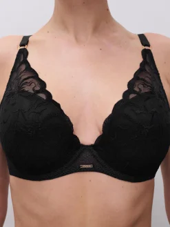 Chantelle FLEURS Voorgevormde Plunge BH - Zwart