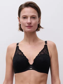 Chantelle FLEURS Voorgevormde Plunge BH - Zwart