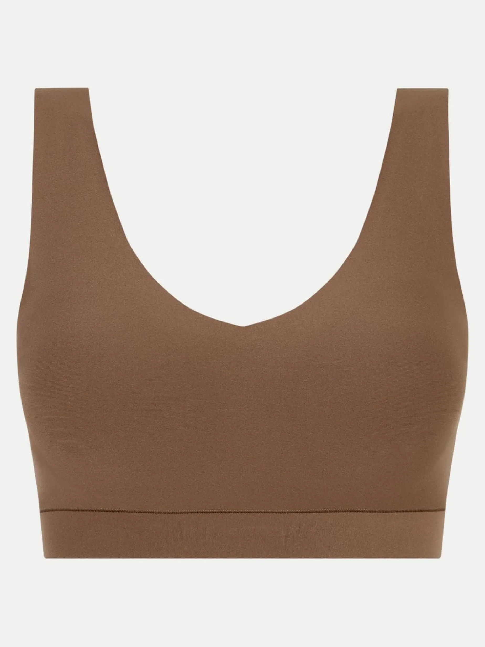 CHANTELLE LAB Softstretch Soft Stretch - V-neck Top - Mocca
