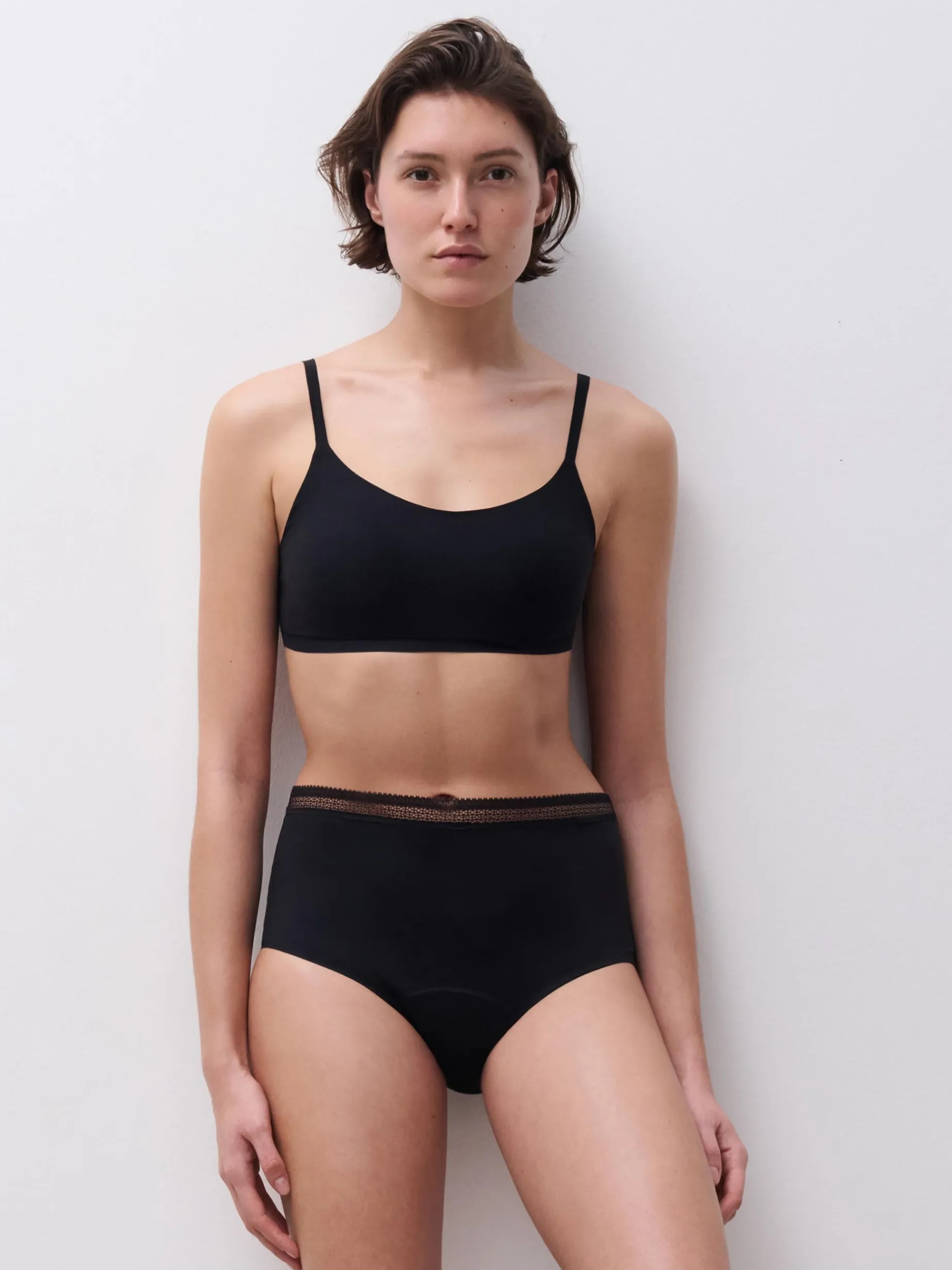 Chantelle Period Panty Graphic Hoge Taille Menstruatieslip - Zwart