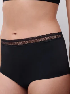 Chantelle Period Panty Graphic Hoge Taille Menstruatieslip - Zwart