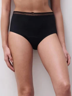 Chantelle Period Panty Graphic Hoge Taille Menstruatieslip - Zwart