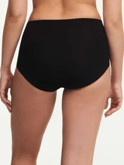 Femilet Basic Lace Hoge Taille Slip Katoen - Zwart