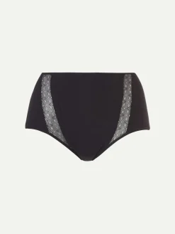 Femilet Basic Lace Hoge Taille Slip Katoen - Zwart