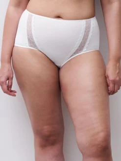 Femilet Basic Lace Hoge Taille Slip Katoen - Wit