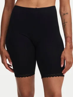 Femilet Basic Lace Long Short - Zwart