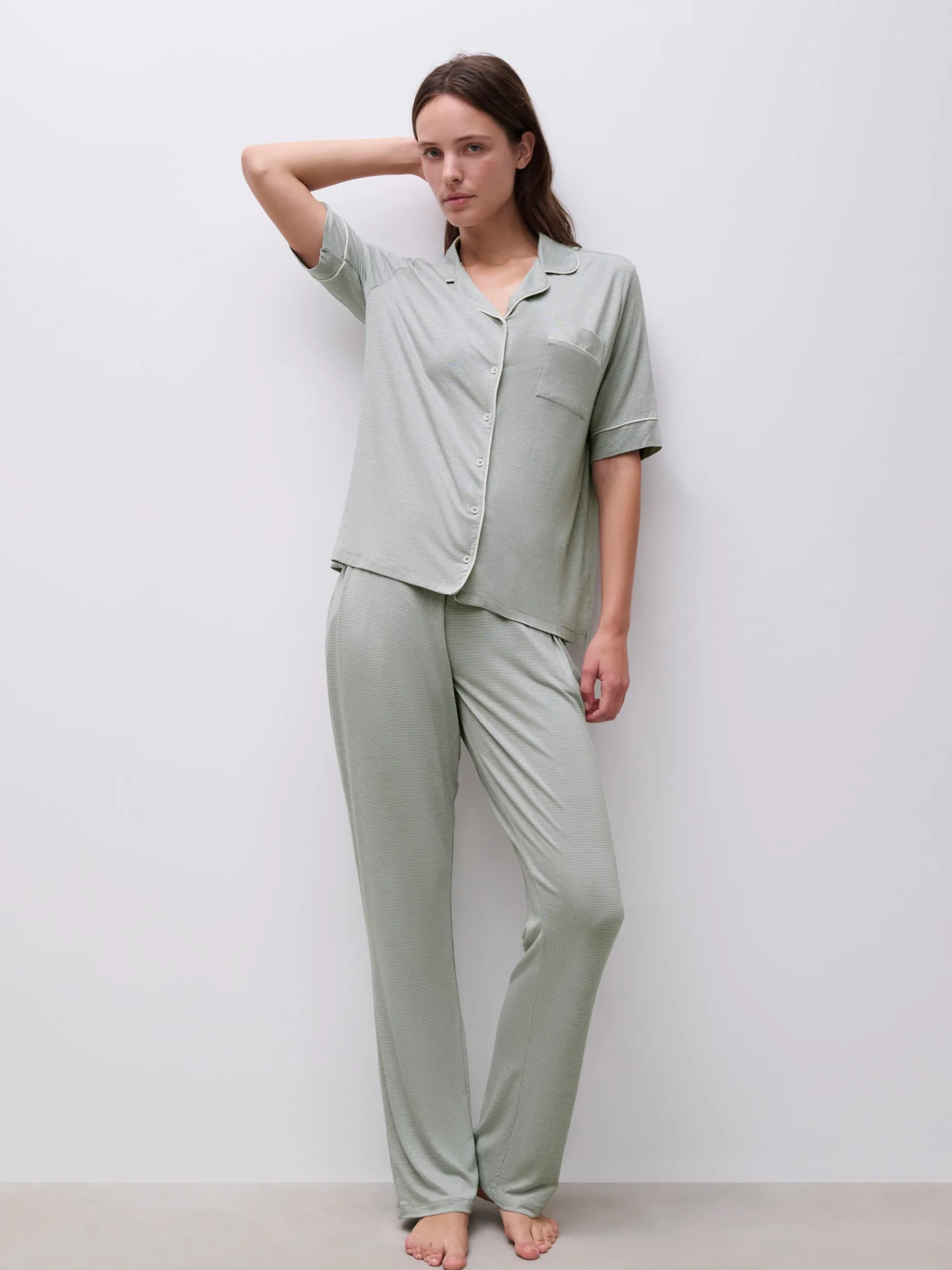 Femilet CHELSEA Lange broek - Oil blue / Egret