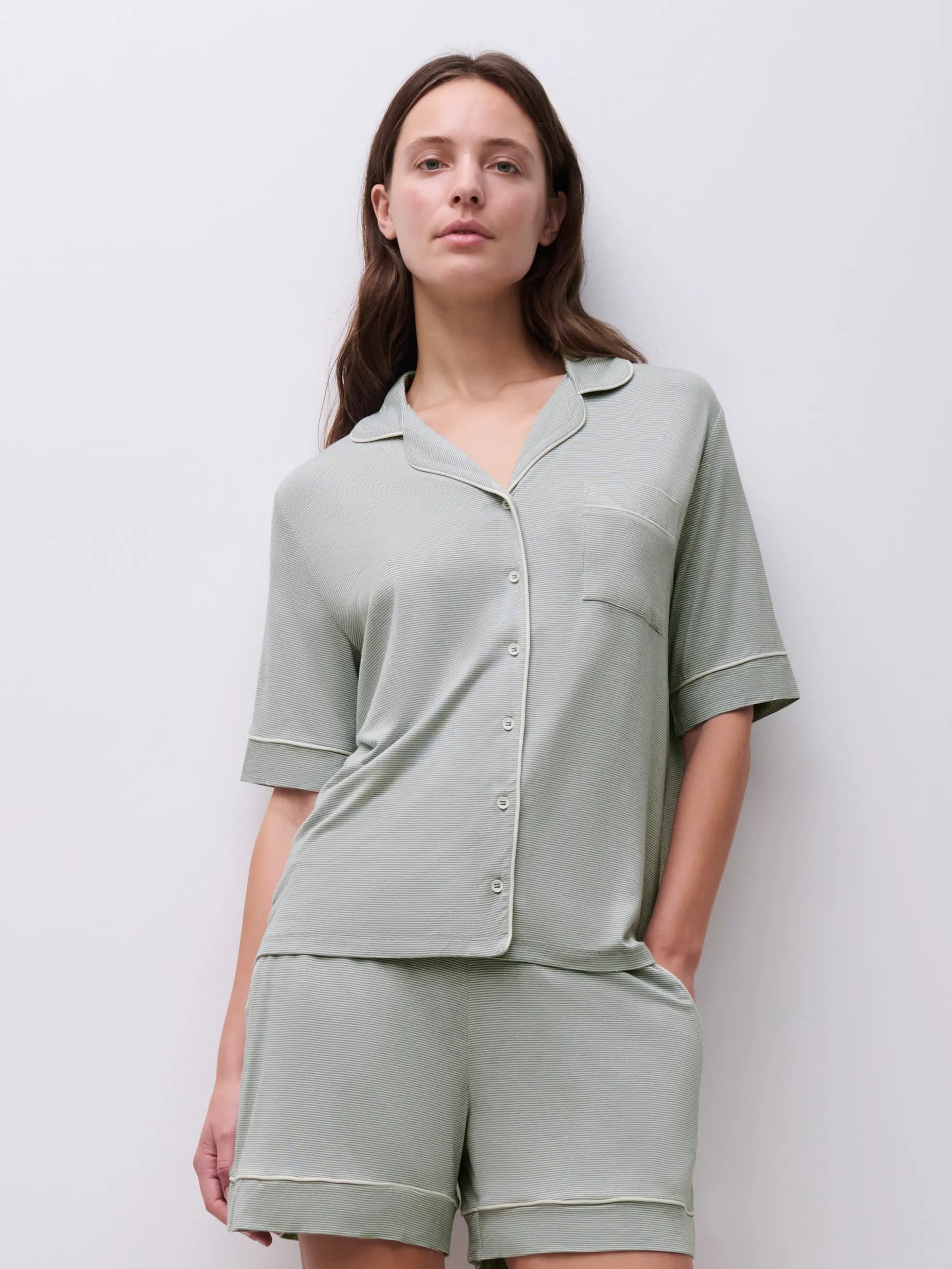 Femilet CHELSEA Top korte mouw - Oil blue / Egret
