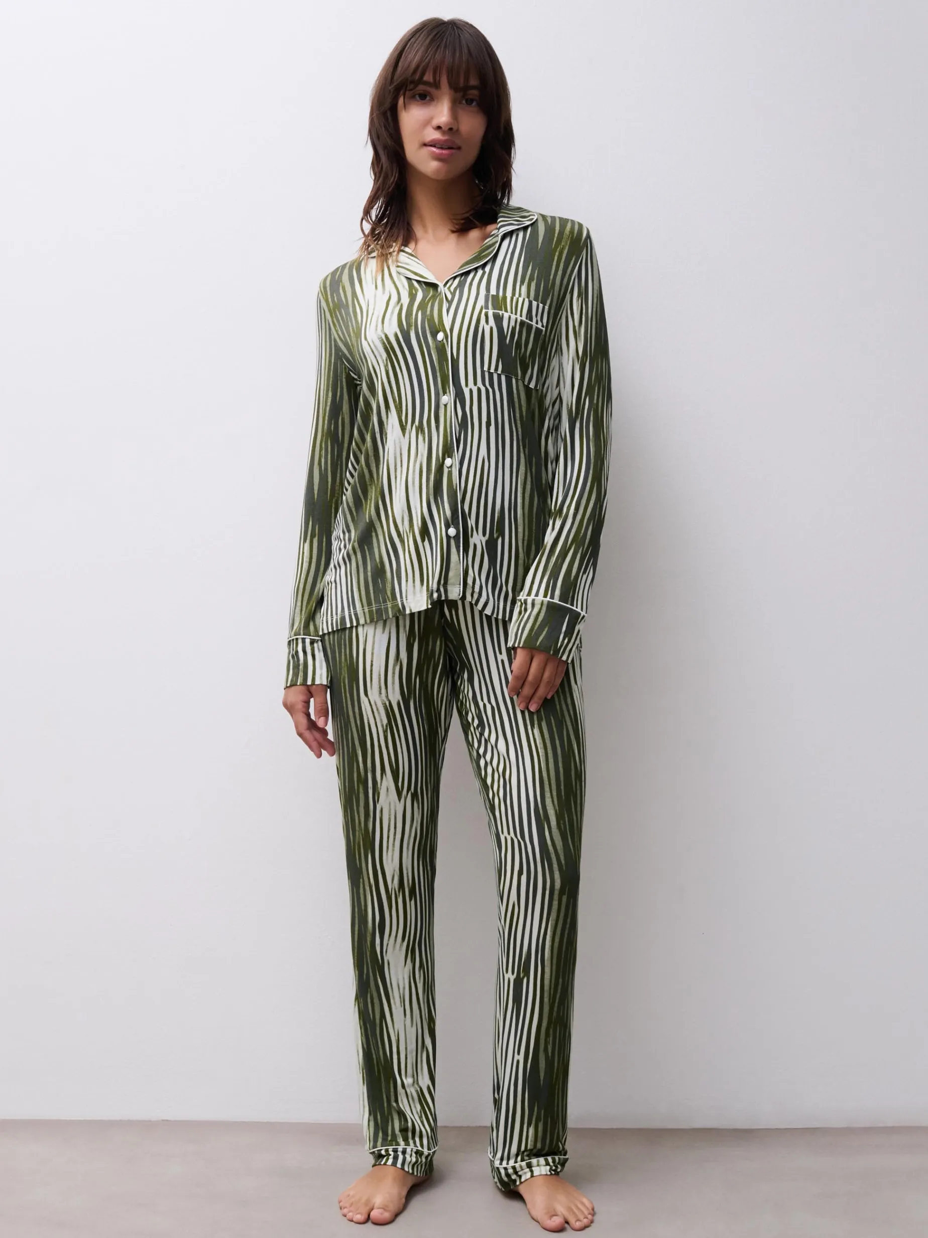 Femilet DAISY Top lange mouw - Green Lines