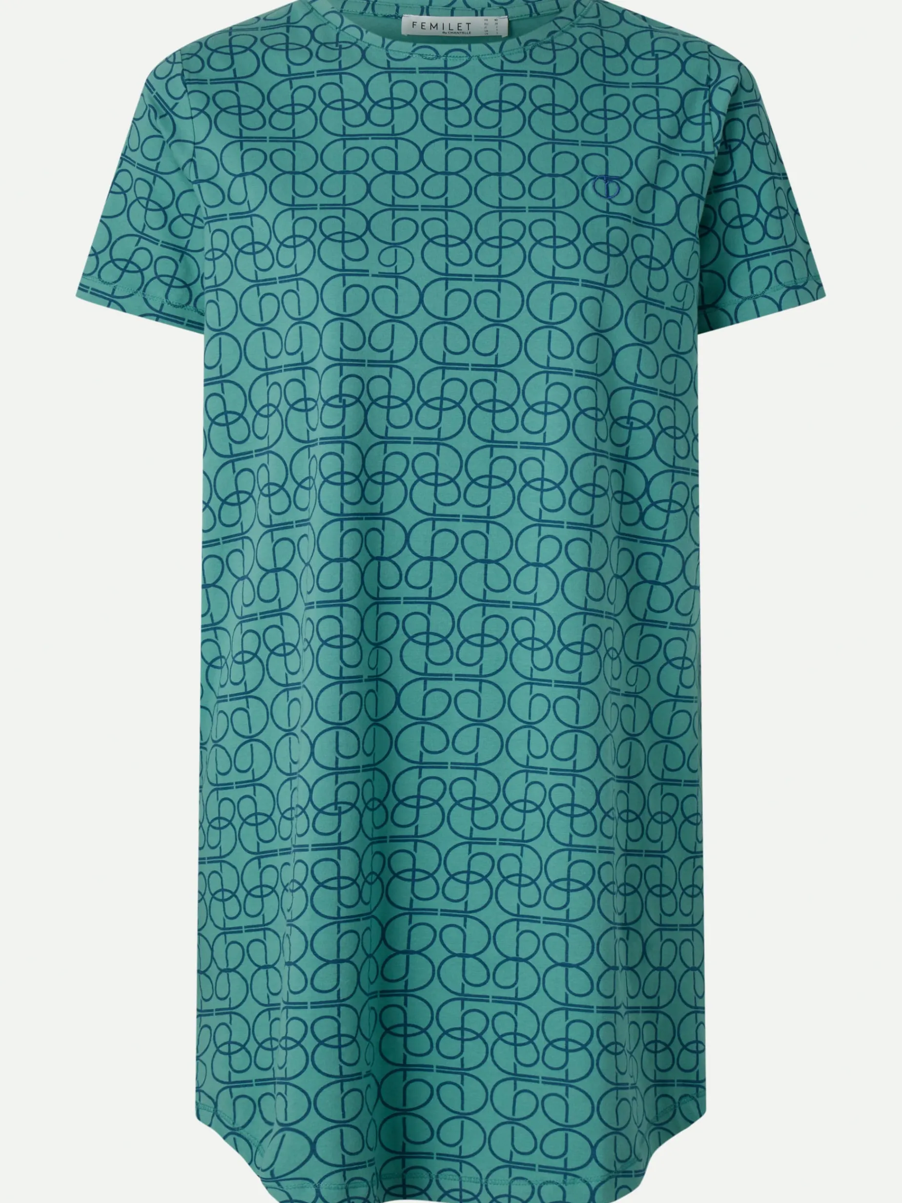 Femilet ELLIE Nachthemd korte mouw - Blue Arabesque