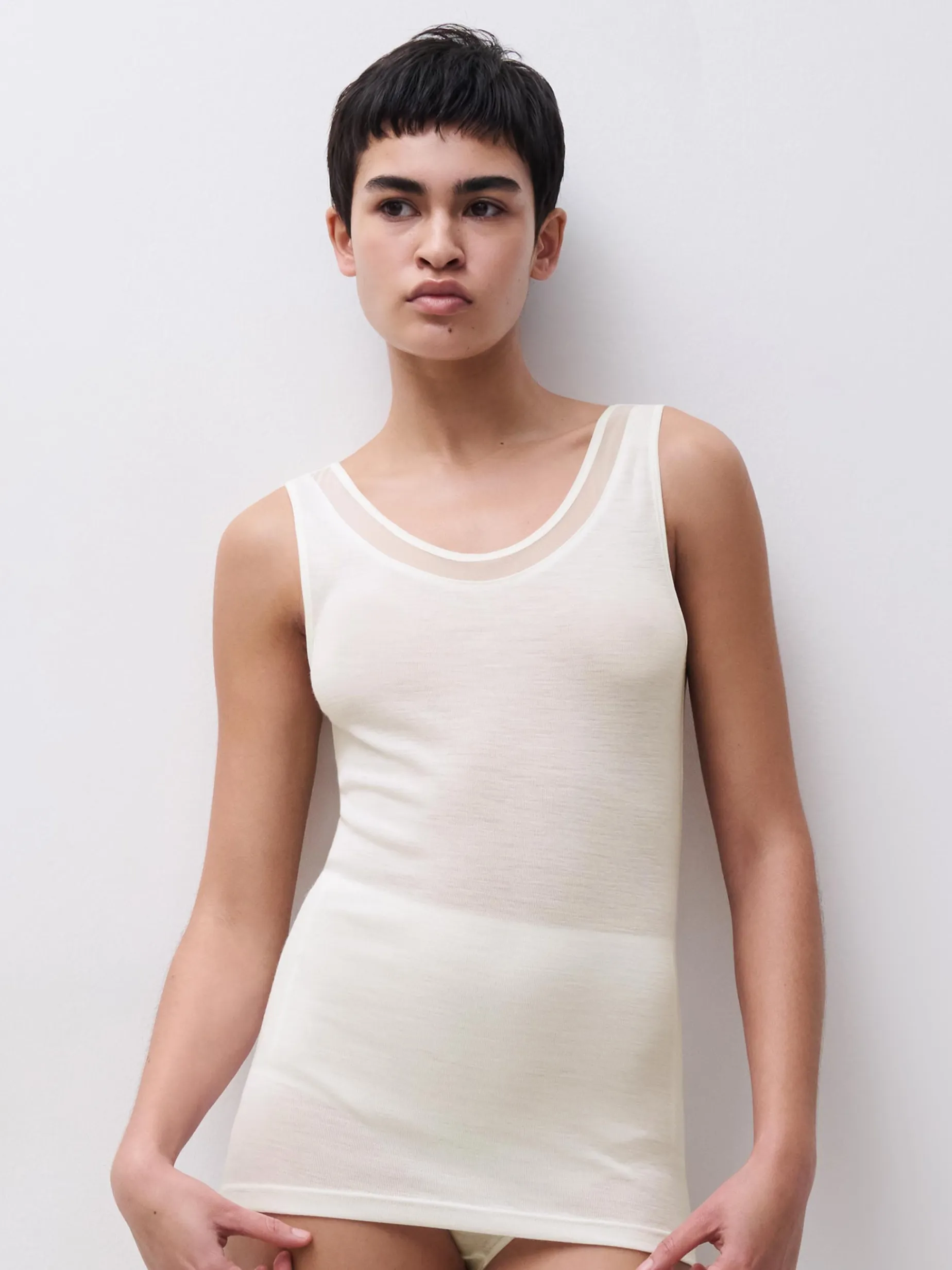 Femilet Juliana Hoge taille slip - 100% Merino wol - Ivoor