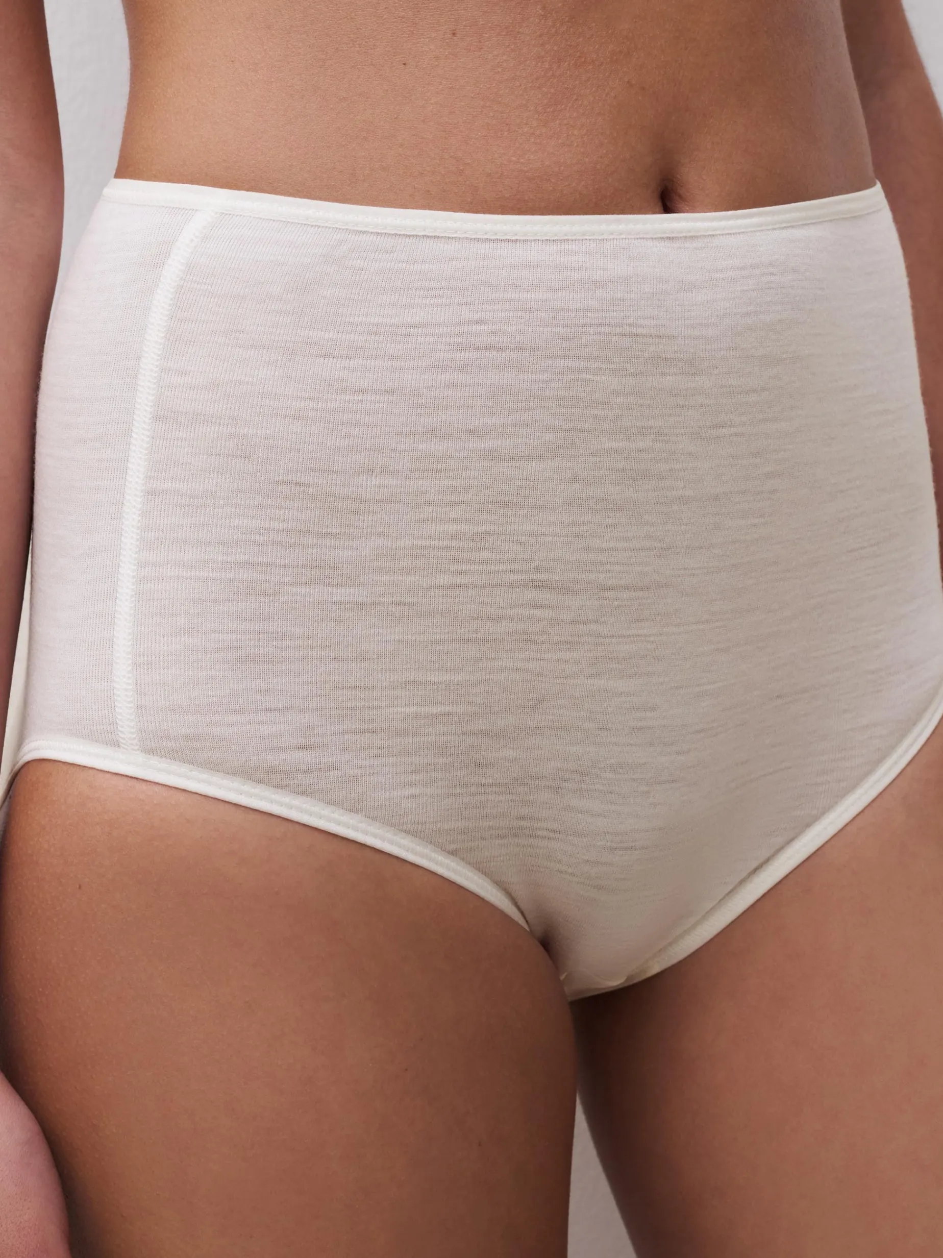 Femilet Juliana Hoge taille slip - 100% Merino wol - Ivoor