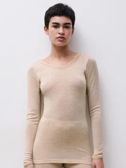 Femilet Juliana Juliana T-shirt Lange mouwen - 100% Merino wol - Heather nude