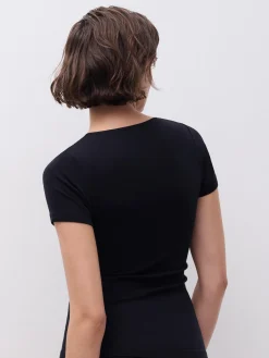 Femilet Juliana T-Shirt korte mouw - 100% Merino wol - Zwart