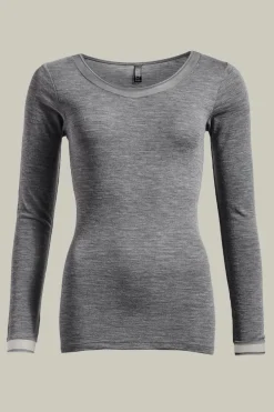 Femilet Juliana T-Shirt Lange mouwen - 100% Merino wol - Heather grey