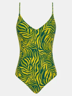 Femilet TIDRA Beugelloos badpak met softcups - Yellow Jungle