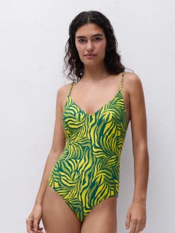 Femilet TIDRA Beugelloos badpak met softcups - Yellow Jungle
