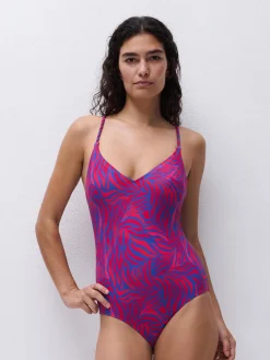 Femilet TIDRA Beugelloos badpak met softcups - Berry Jungle