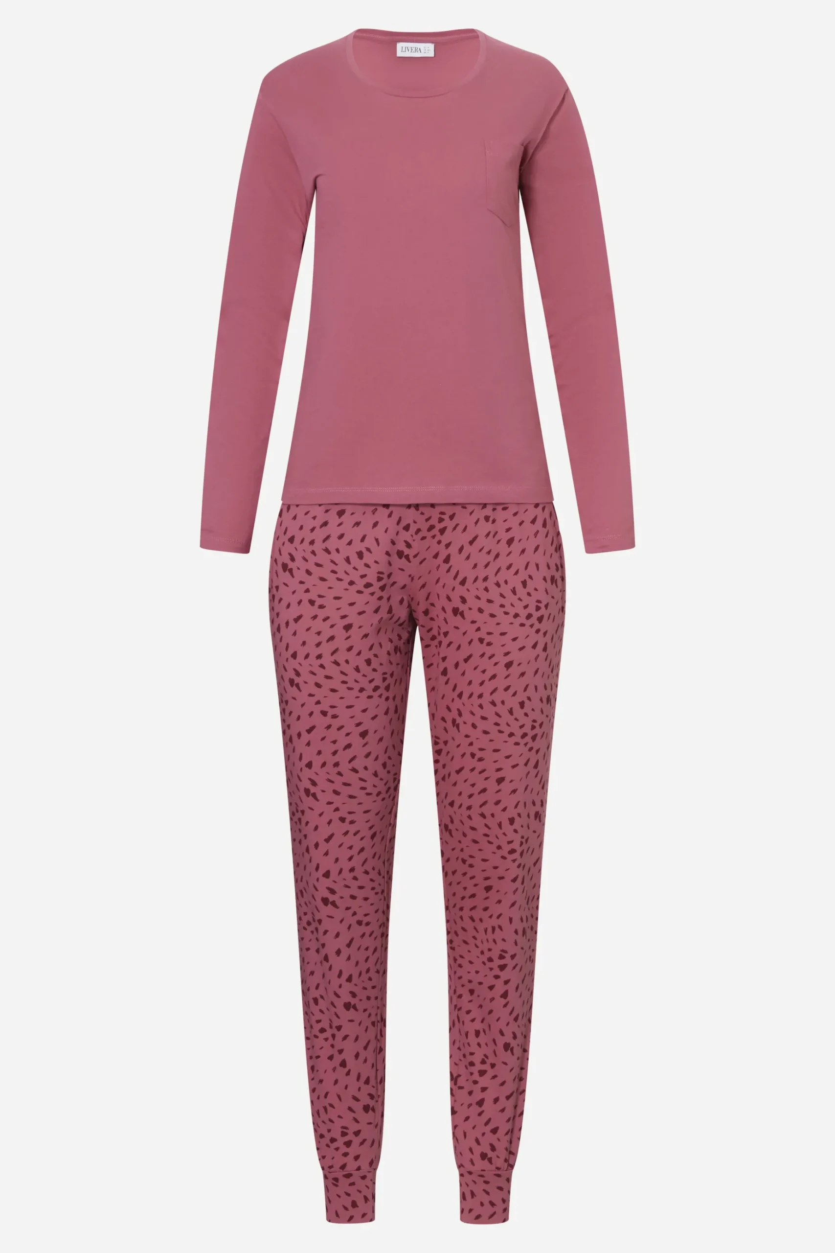 Livera ABSTRACT HEARTS Pyjama lange mouw - Red Hearts