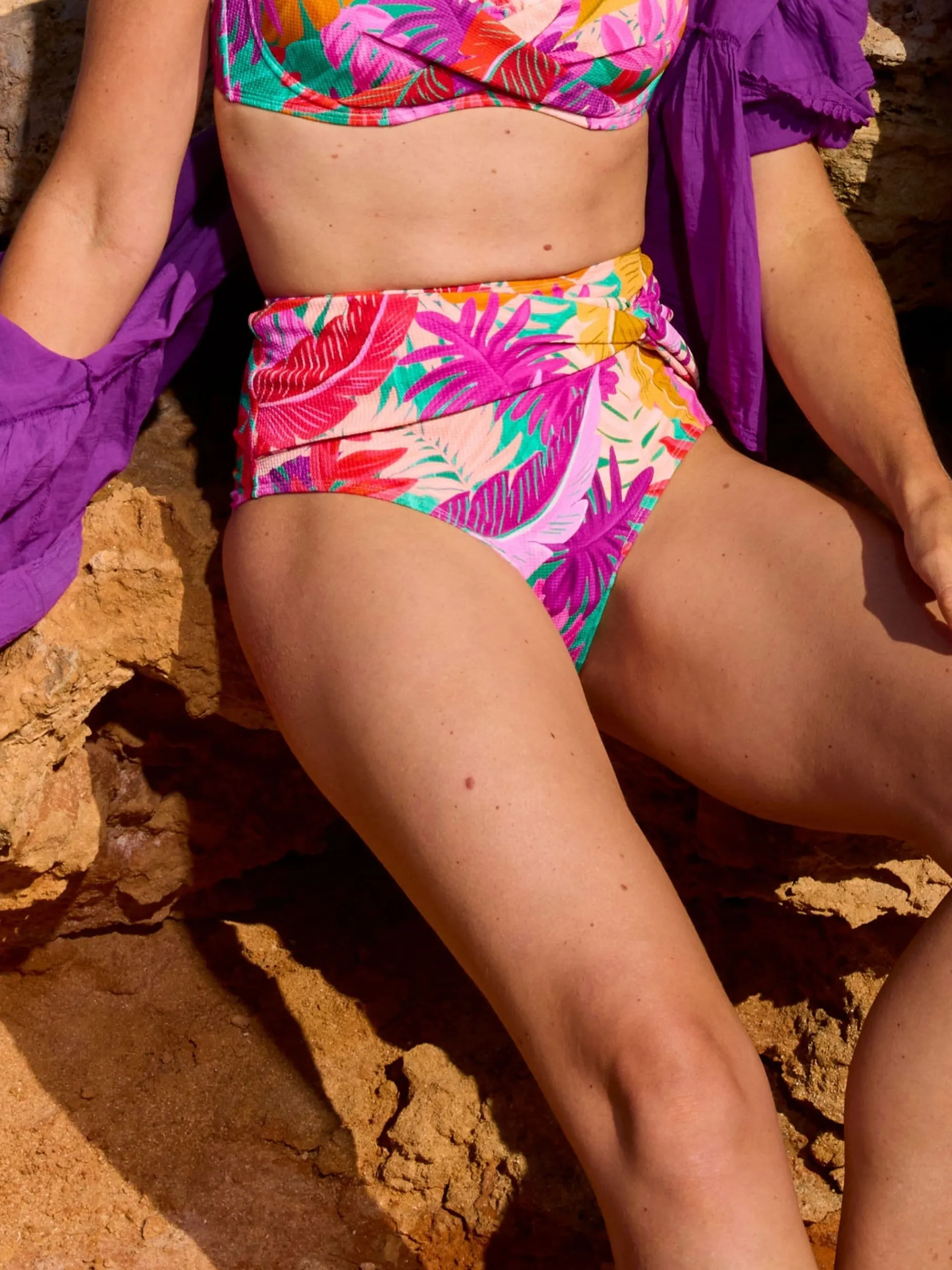 Livera BARBADOS High Waist Bikinibroekje - Colorful leaves