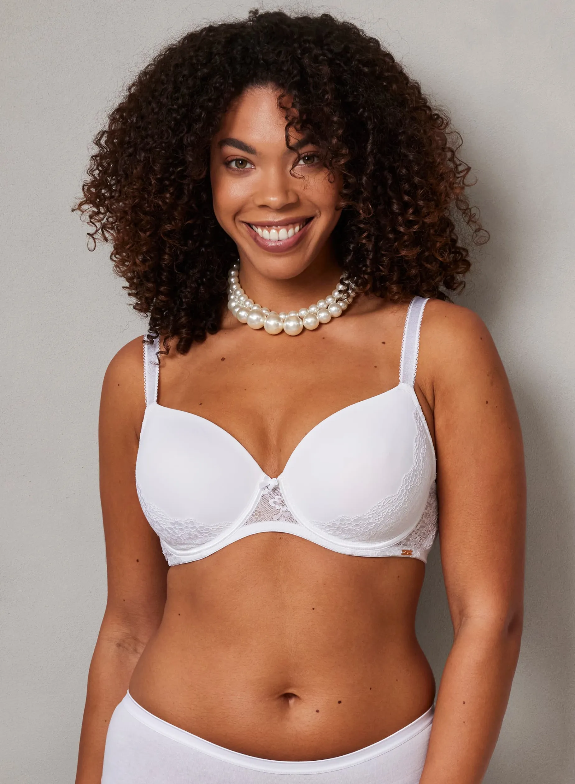 Livera Lisa Micro Lace Voorgevormde T-shirt BH - Wit