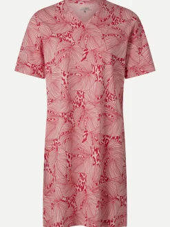 Livera NOOR Nachthemd korte mouw - Pink Monstera