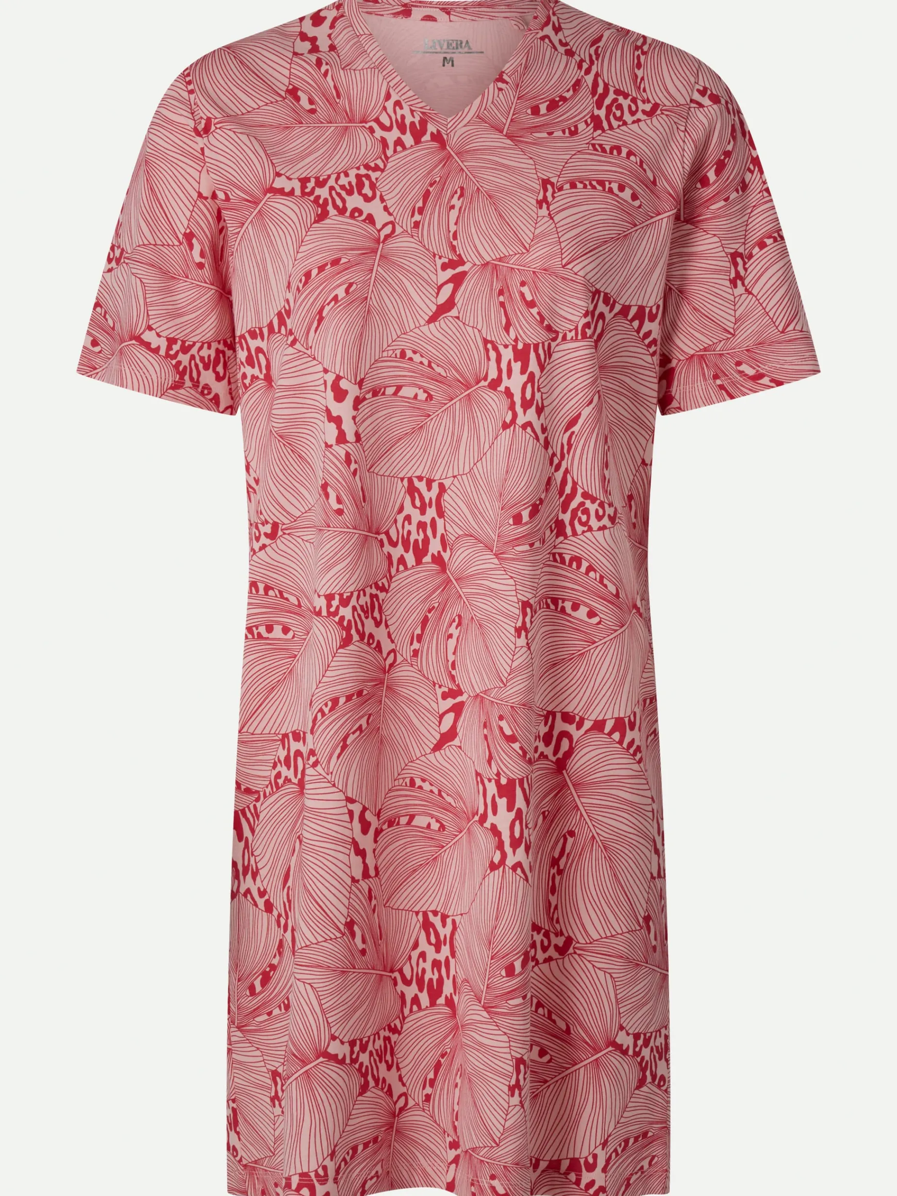 Livera NOOR Nachthemd korte mouw - Pink Monstera