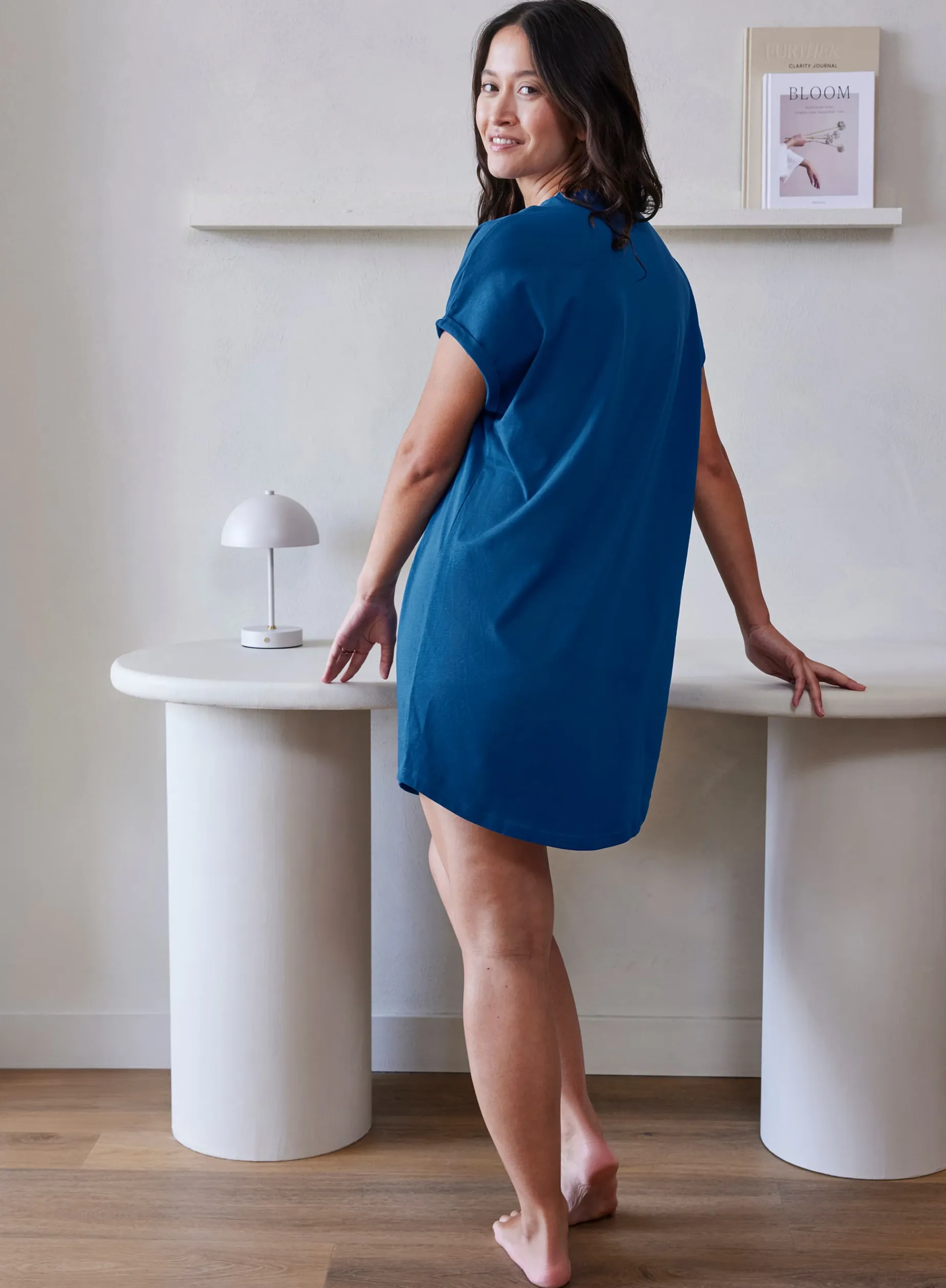 Livera NOORTJE Nachthemd korte mouw - Blue Opale