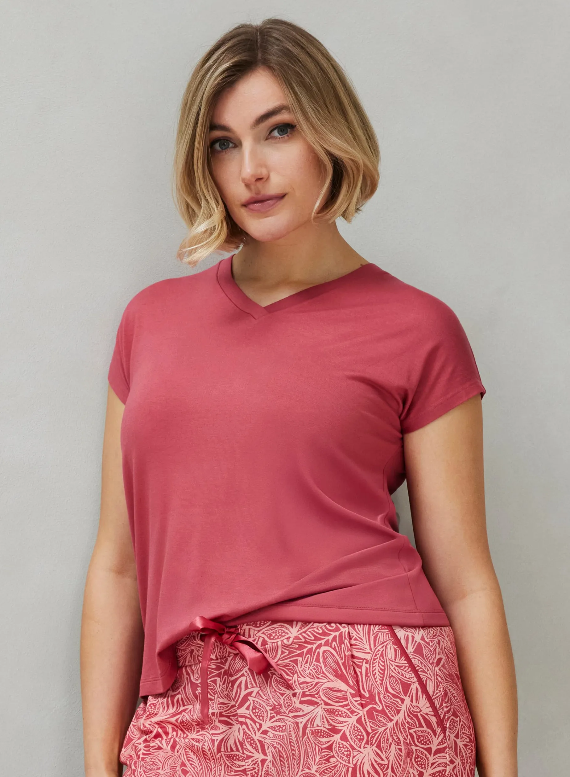 Livera SOLID Top korte mouw - Garnet Rose