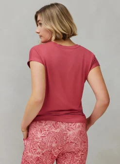 Livera SOLID Top korte mouw - Garnet Rose
