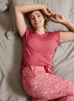 Livera SOLID Top korte mouw - Garnet Rose