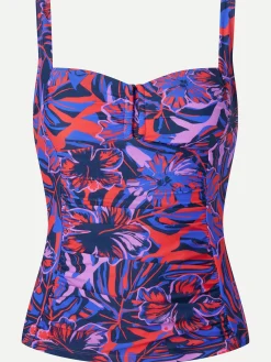Livera St Tropez Bodine Tankini - Orange hibiscus