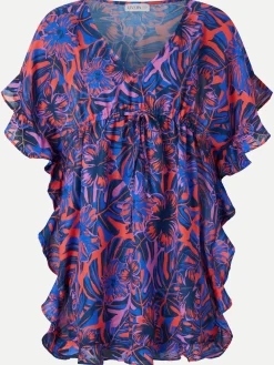 Livera St Tropez Mirre kaftan - Orange hibiscus