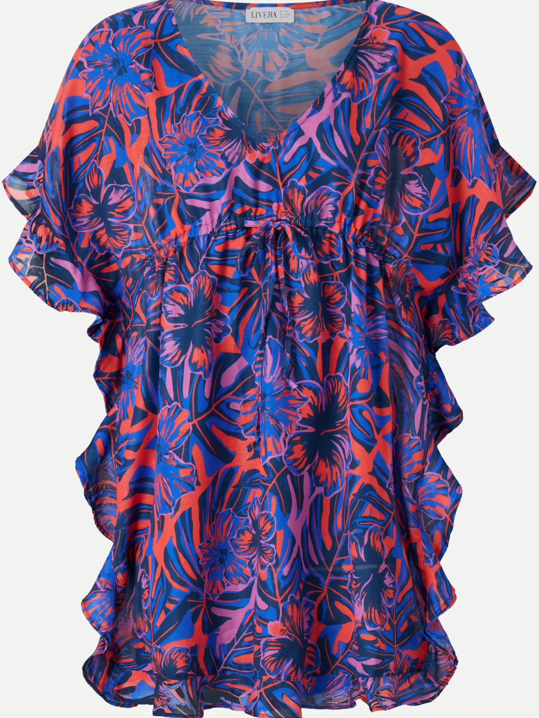 Livera St Tropez Mirre kaftan - Orange hibiscus