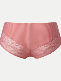 Livera Stripe Lace Hipster - Geranium Pink