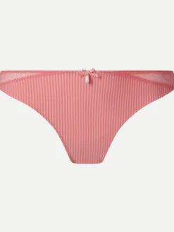 Livera Stripe Lace String - Geranium Pink