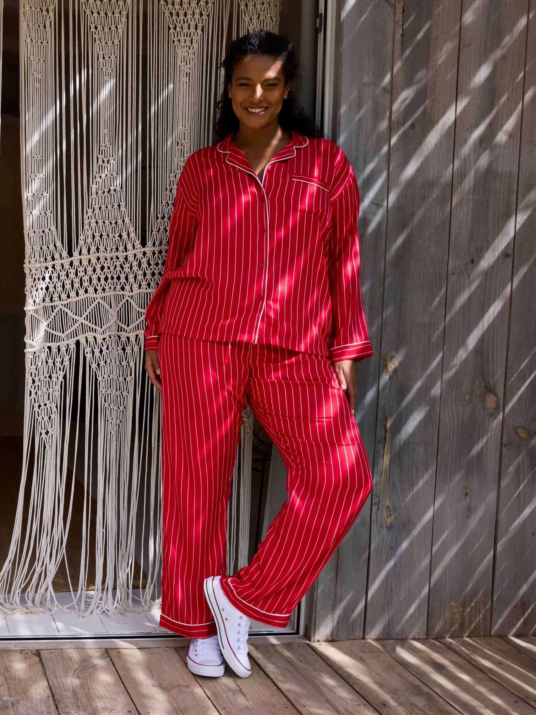 Livera STRIPES Lange broek - Grey Stripes
