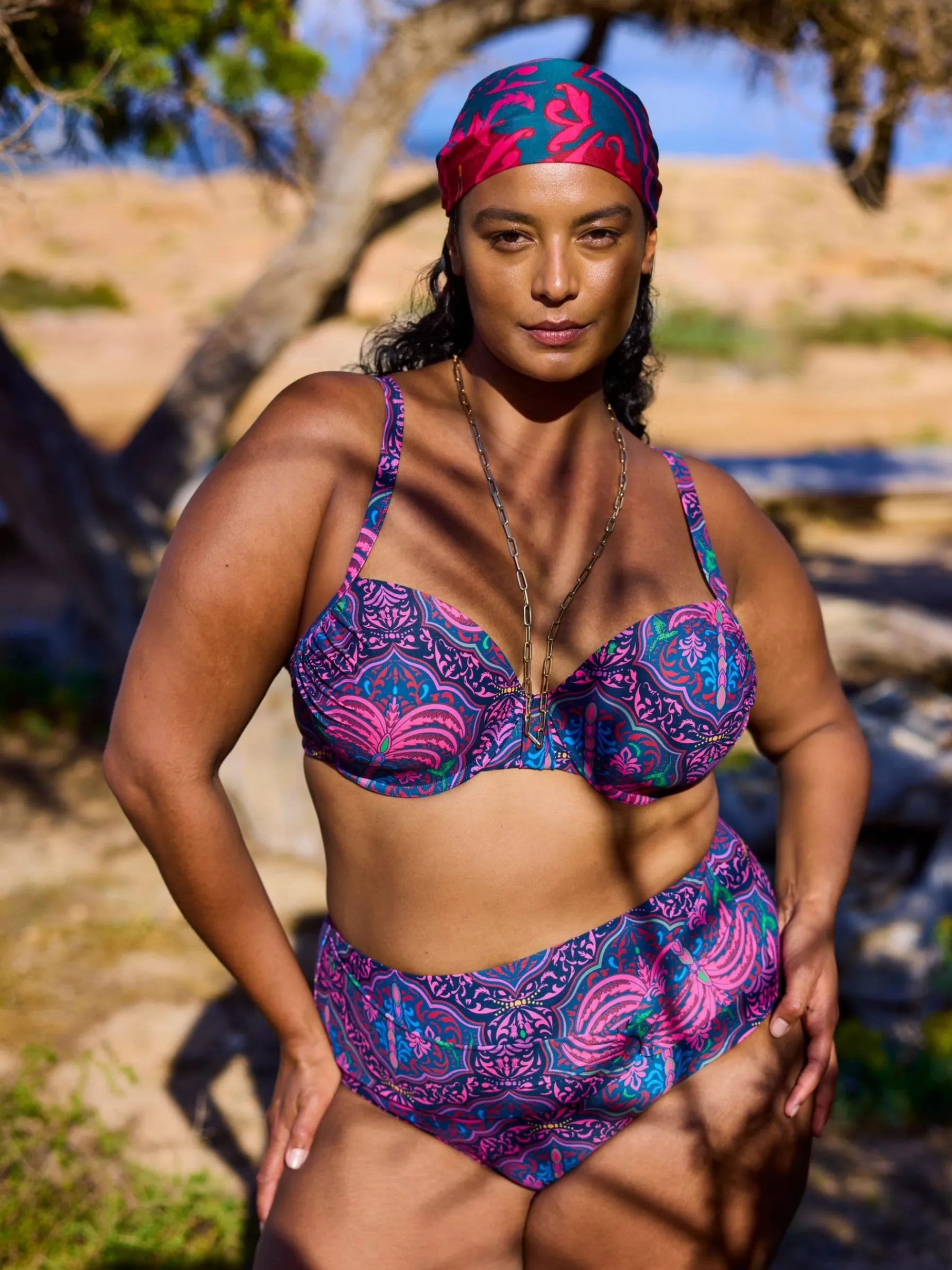 Livera TOULON High Waist Bikinibroekje - Pink Palm